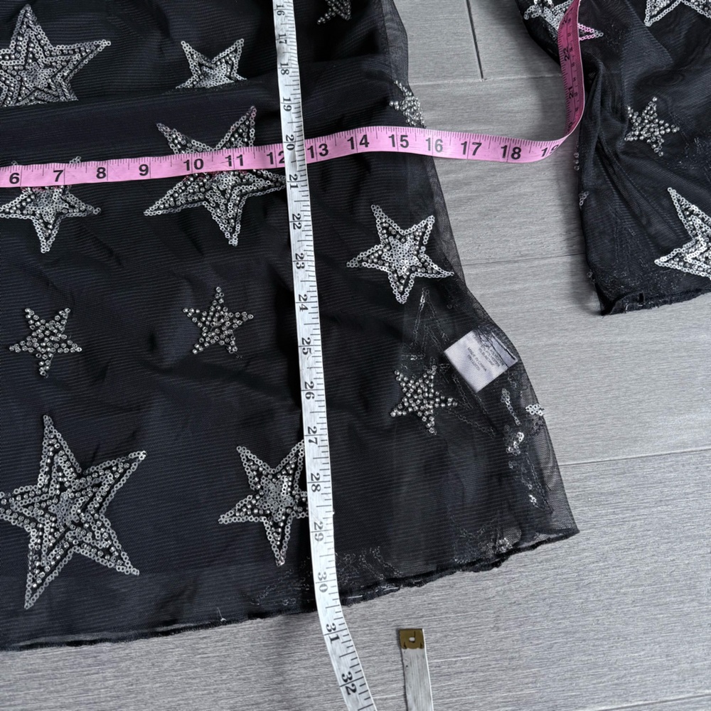 NBD x Naven Starry Night Dress in Black XXS Star Sequins Embellished Sheer Mesh - Picture 15 of 16